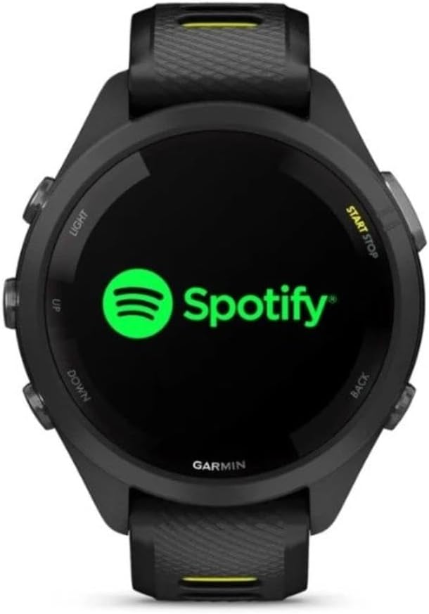 Garmin Forerunner 265S Running Smartwatch for Unisex, 42 mm Size, Black/Amp Yellow