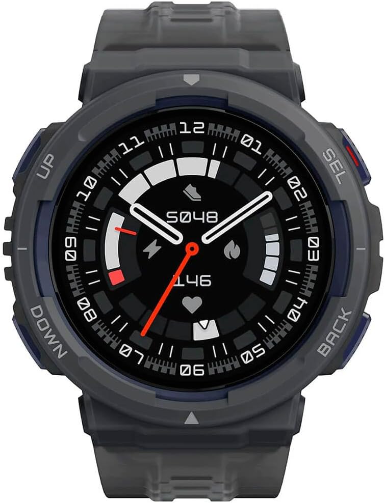 Amazfit Active Edge Smart Watch with Stylish Rugged Sport & Fitness Design, GPS, AI Health Coach for Gym, Outdoor, Workouts & Exercise, 16 Days Battery, 10 ATM Water resistant, Midnight Pulse