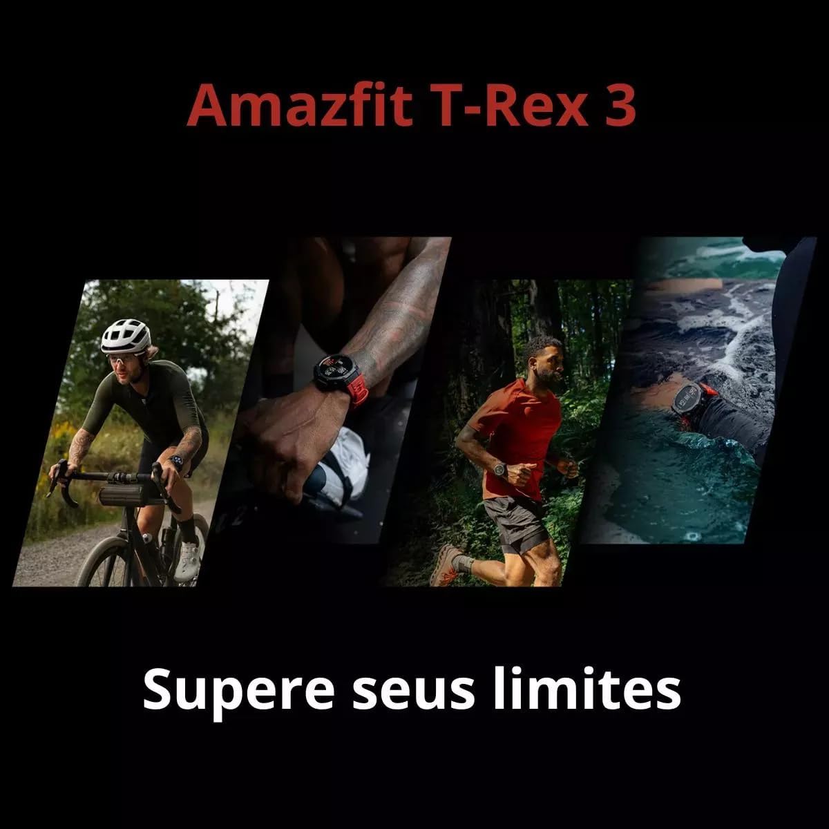 Amazfit T-Rex 3 Rugged / Military Smart Watch 48mm, GPS, Offline Map, Long Runtime, 328 Feet Waterproof, 170 Fitness/Exercise Modes, AI, Voice Control (Red)