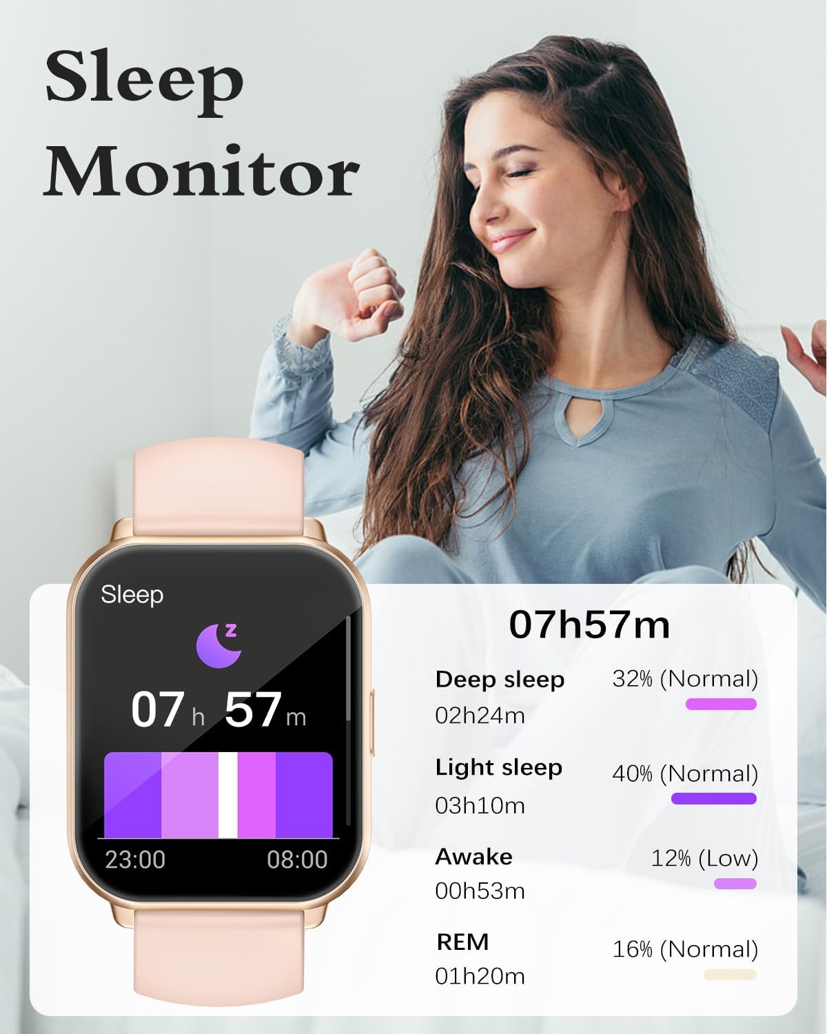 RUIMEN Smart Watch Answer Dial Call,Smart Watches for Women Men HD Touch Screen Fitness watch with SpO2-Monitor Heart Rate Sleep Monitor Pedometer Watch Multi Sports Mode for Android iOS