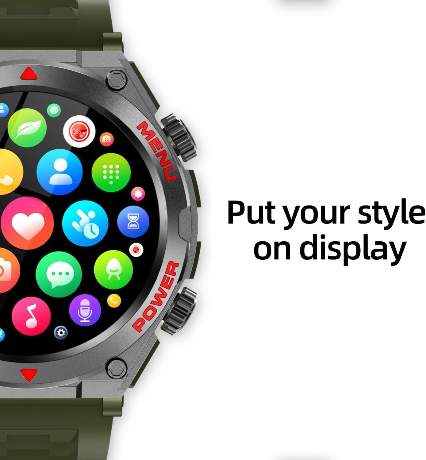 Military Smart Watch for Men (Answer/Make Call), 1.52" HD Smartwatch for Android Phones/iPhone, 100+ Sport Mode Fitness Tracker with Heart Rate, SpO2, Stress and Sleep Monitor, IP68 Waterproof