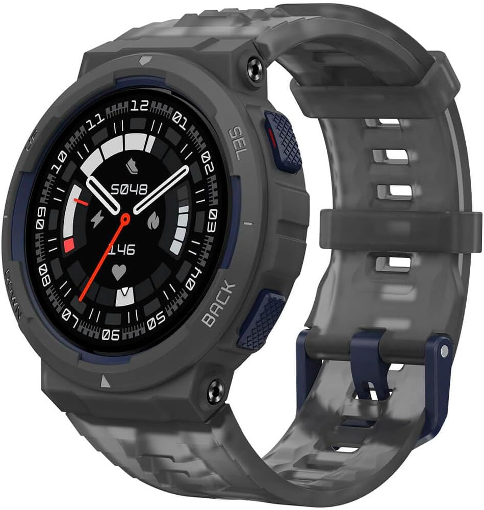 Amazfit Active Edge Smart Watch with Stylish Rugged Sport & Fitness Design, GPS, AI Health Coach for Gym, Outdoor, Workouts & Exercise, 16 Days Battery, 10 ATM Water resistant, Midnight Pulse