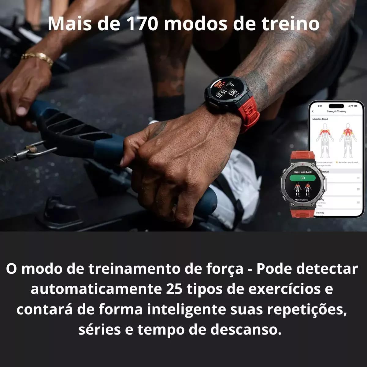 Amazfit T-Rex 3 Rugged / Military Smart Watch 48mm, GPS, Offline Map, Long Runtime, 328 Feet Waterproof, 170 Fitness/Exercise Modes, AI, Voice Control (Red)