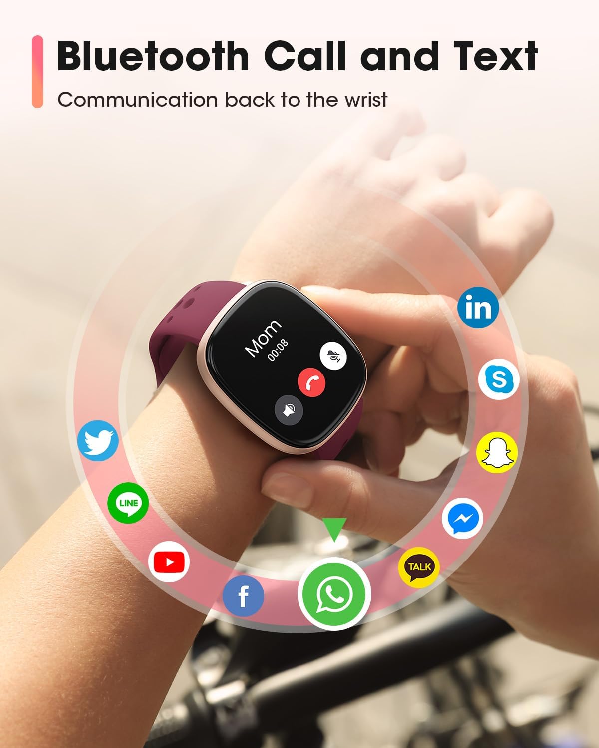 Smart Watches for Men Women Fitness: Fitness Tracker with Blutooth Call 24H Heart Rate SpO2 Sleep Monitor 5ATM Waterproof 120+ Sport Mode Smartwatch Compatible with iPhone Android Phones (Wine Red)