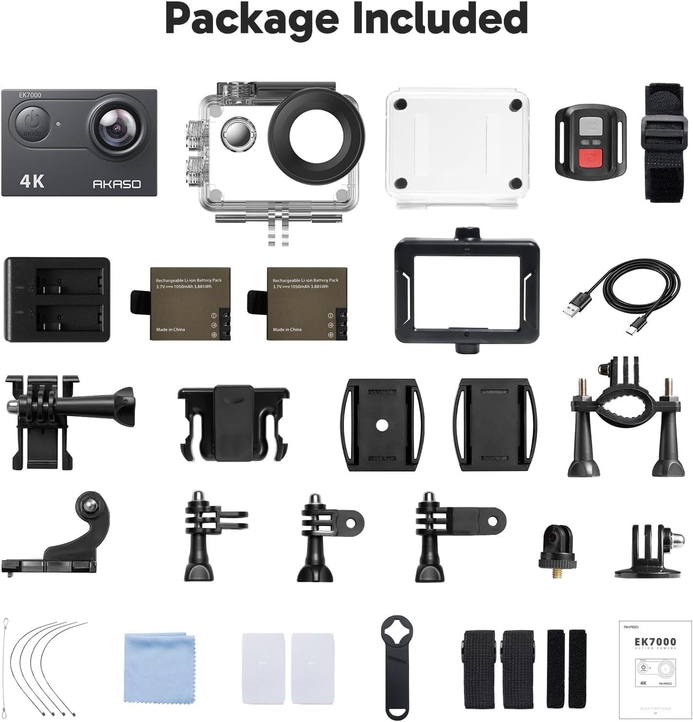 4K 30fps 20MP WiFi Sports Camera - 4k Camera Waterproof up to 30 m with Stabilization, 170° Wide Angle - 2.4G Remote Control - Ultra HD Image Quality for Adventure Enthusiasts