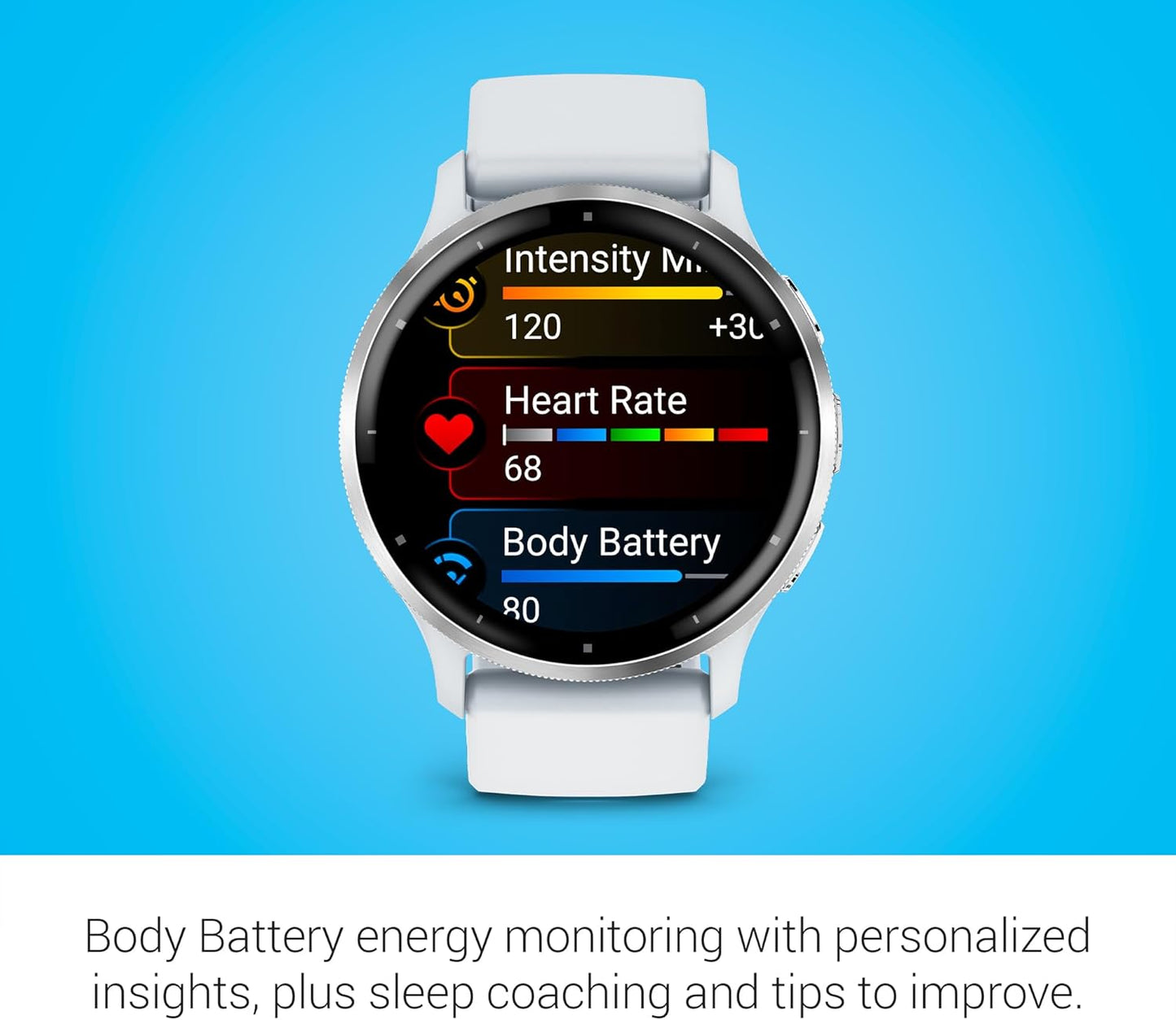 Garmin Venu 3, GPS Smartwatch, AMOLED Display, Advanced Health and Fitness Features, Up to 14 Days of Battery, Whitestone