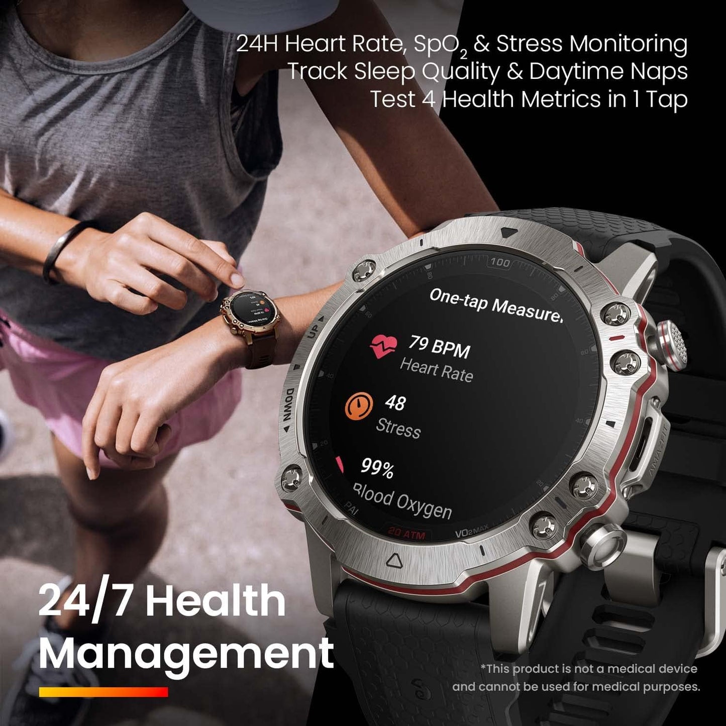 Amazfit Falcon 49mm Outdoor Smartwatch with Dual Band GPS, Smart Sports Coach, Training Templates, 150 Sports Modes, Sapphire Display, Military Grade Titanium Case, 20 ATM Water Resistant for Men