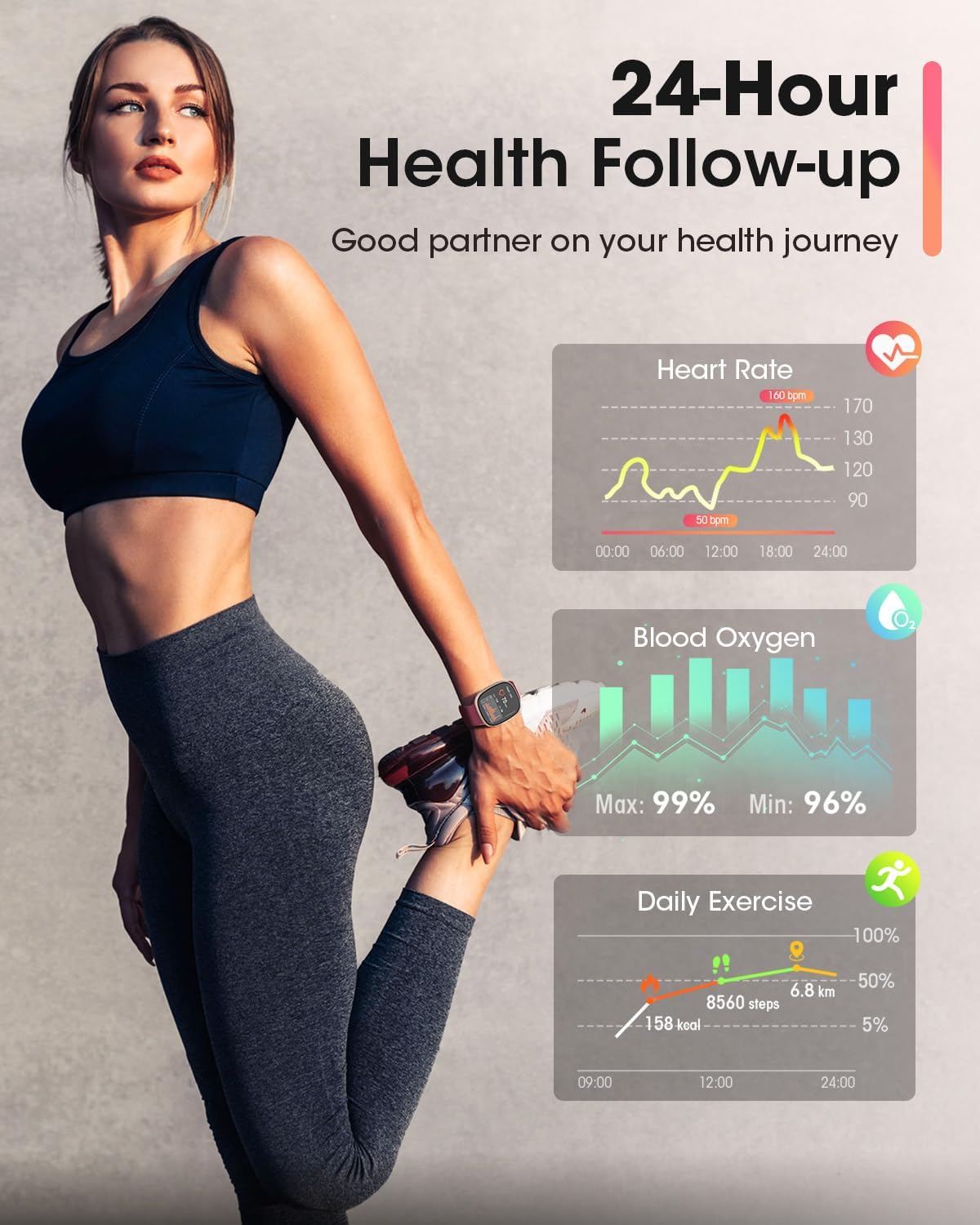 Smart Watches for Men Women Fitness: Fitness Tracker with Blutooth Call 24H Heart Rate SpO2 Sleep Monitor 5ATM Waterproof 120+ Sport Mode Smartwatch Compatible with iPhone Android Phones (Wine Red)