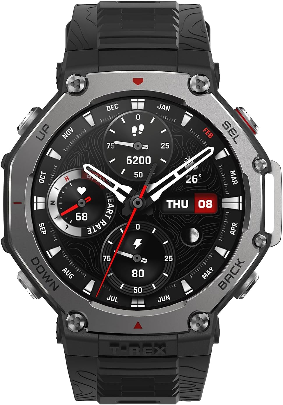 Amazfit T-Rex 3 Smart Watch Outdoor Rugged Military 48mm Display, GPS, Offline Maps, 27 Days Battery Life, 45m Freediving, 100m Water-Resistance, AI & 170 Sports Mode, for Android & iPhone, Black