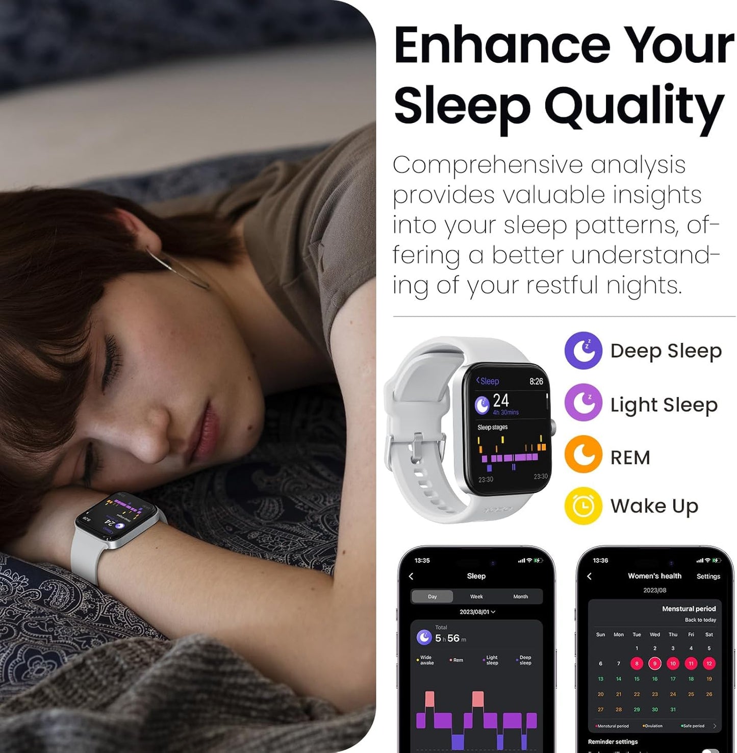 TOZO S4 Smartwatch Women Men Bluetooth Call Fitness Watch with 1.78 Inch Touch Screen, Sports Watch with 100 Sports Modes, Heart Rate Sleep Monitor Pedometer, IP68 Waterproof for Android iOS - Silver