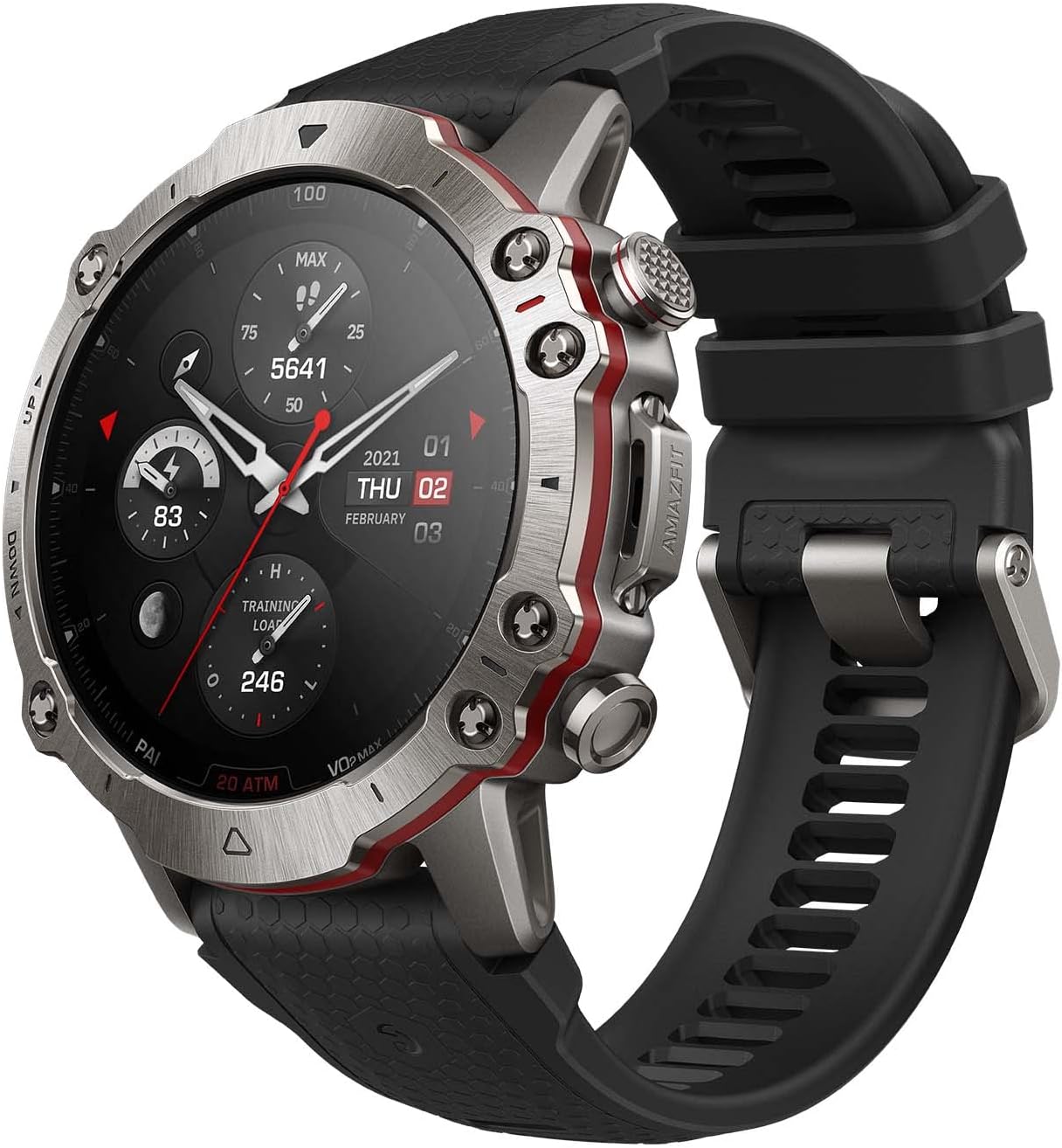 Amazfit Falcon 49mm Outdoor Smartwatch with Dual Band GPS, Smart Sports Coach, Training Templates, 150 Sports Modes, Sapphire Display, Military Grade Titanium Case, 20 ATM Water Resistant for Men