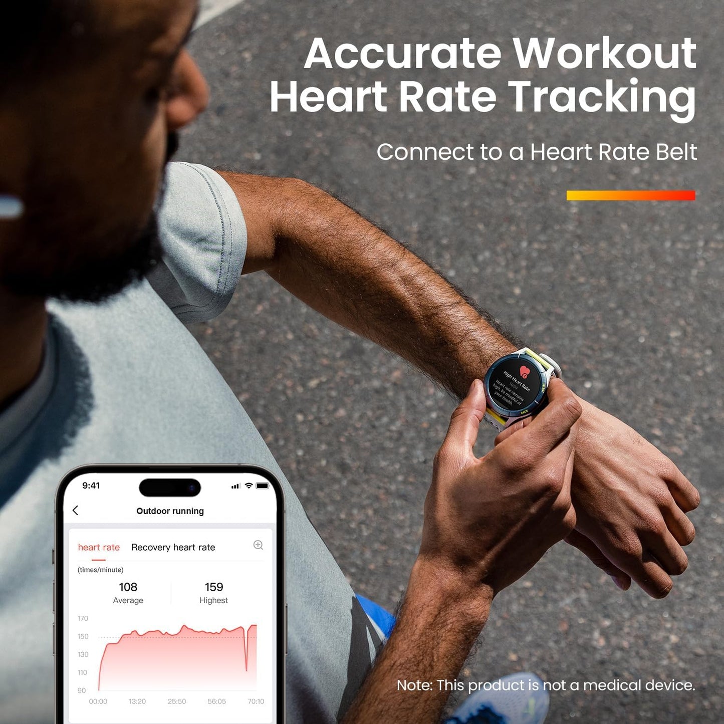 Amazfit Cheetah Running Smart Watch with Dual-Band GPS, Route Navigation & Offline Maps, Training Template, Heart Rate Monitor, Alexa-Built In, 14 Days Battery Life for Men and Women - Round