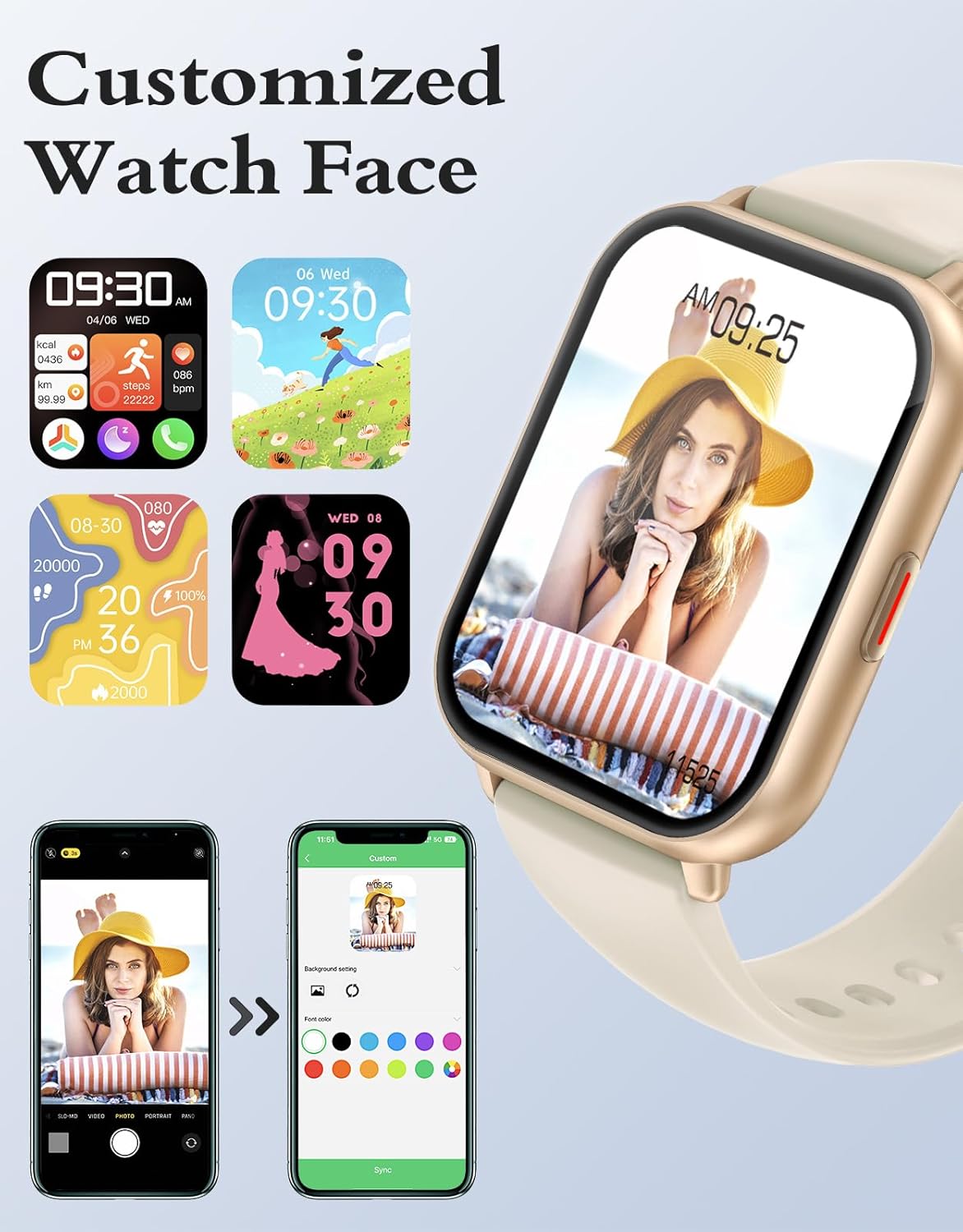 RUIMEN Smart Watch Answer Dial Call,Smart Watches for Women Men HD Touch Screen Fitness watch with SpO2-Monitor Heart Rate Sleep Monitor Pedometer Watch Multi Sports Mode for Android iOS