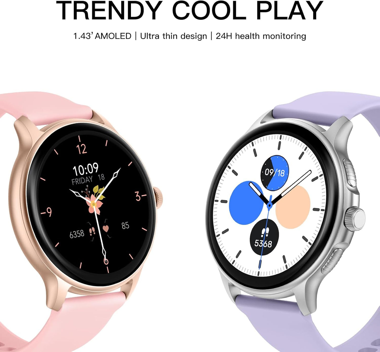 PEJE Smart Watch, 1.43"AMOLED Display, Watches For Men,Smart Watches For Men,Smartwatch With Muslim Reminders, Ip68 Waterproof With 120+ Sport Modes, Compatible with iOS & Android. (Silver)