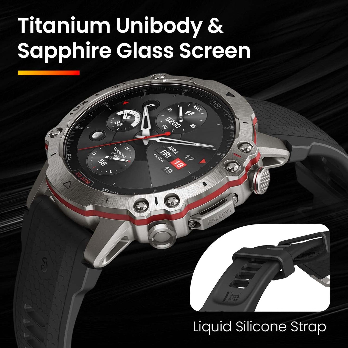 Amazfit Falcon 49mm Outdoor Smartwatch with Dual Band GPS, Smart Sports Coach, Training Templates, 150 Sports Modes, Sapphire Display, Military Grade Titanium Case, 20 ATM Water Resistant for Men