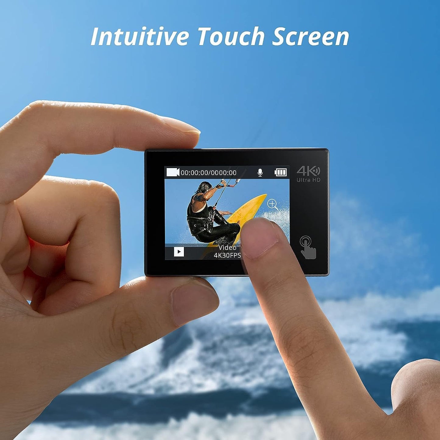 AKASO Brave 4 Pro Action Cam 4K30FPS 20MP, 64GB U3 Memory Card with 40M Underwater Camera Ultra HD Touch Screen 170° Wide Angle, EIS Stabilization, 5X Zoom, 2.4G Remote Control and 2 1350mAh Batteries