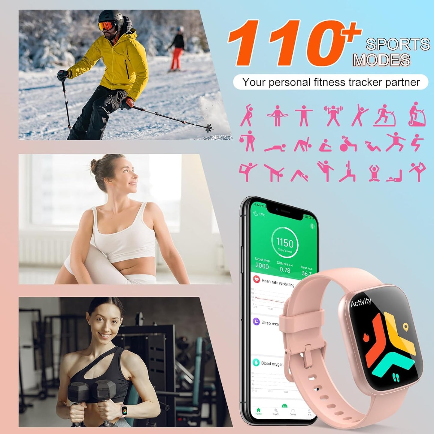 Puqo Smart Watch for Men Women(Answer/Make Calls), 1.85" HD Smartwatch