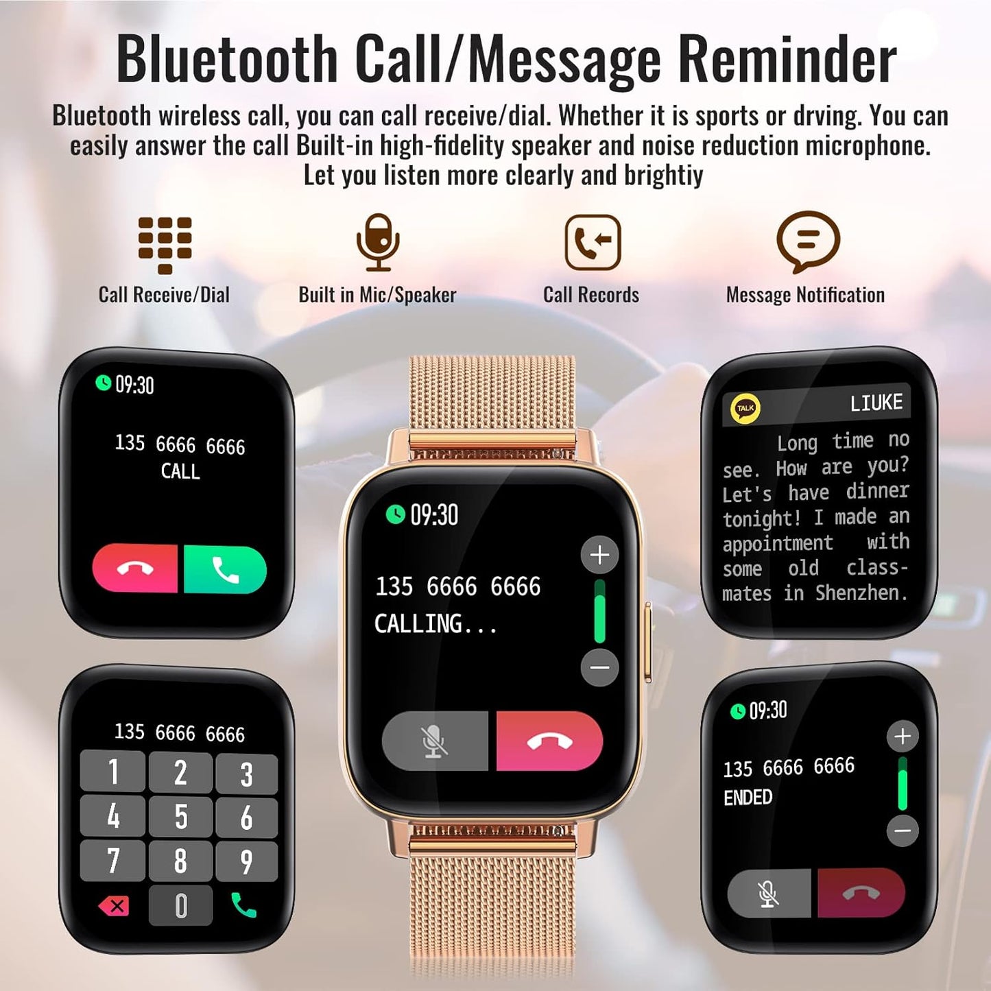 Nemheng Smart Watch for Women Men, Bluetooth Smartwatch Answer Make Call Fitness Tracker with 1.69" Full Touch Screen Heart Rate Sleep Monitor Blood Pressure Waterproof Fitness Watch for IOS Android