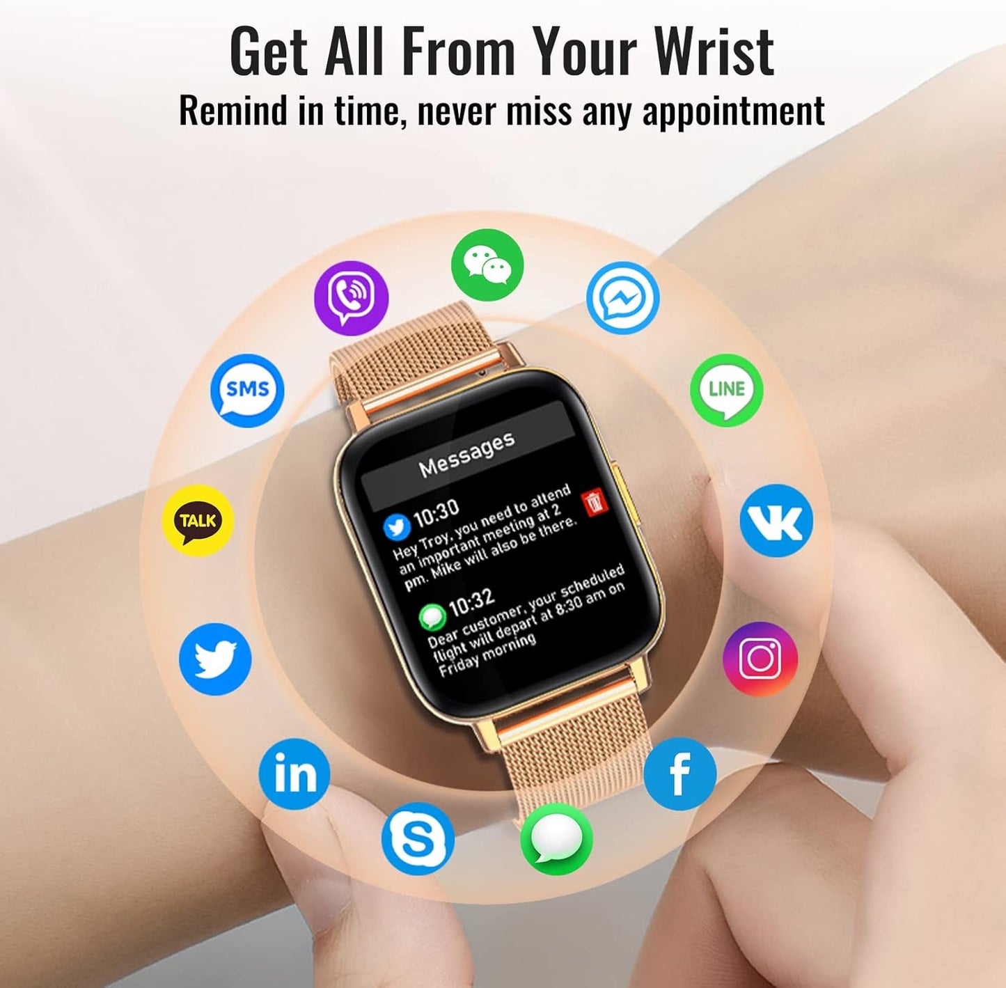 Nemheng Smart Watch for Women Men, Bluetooth Smartwatch Answer Make Call Fitness Tracker with 1.69" Full Touch Screen Heart Rate Sleep Monitor Blood Pressure Waterproof Fitness Watch for IOS Android