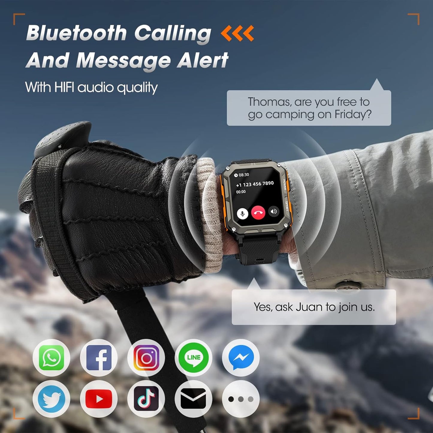 Rgthuhu Military Smart Watch for Men with Blood Pressure (Answer/Make Call), Rugged Tactical Smartwatch for Android and iPhone