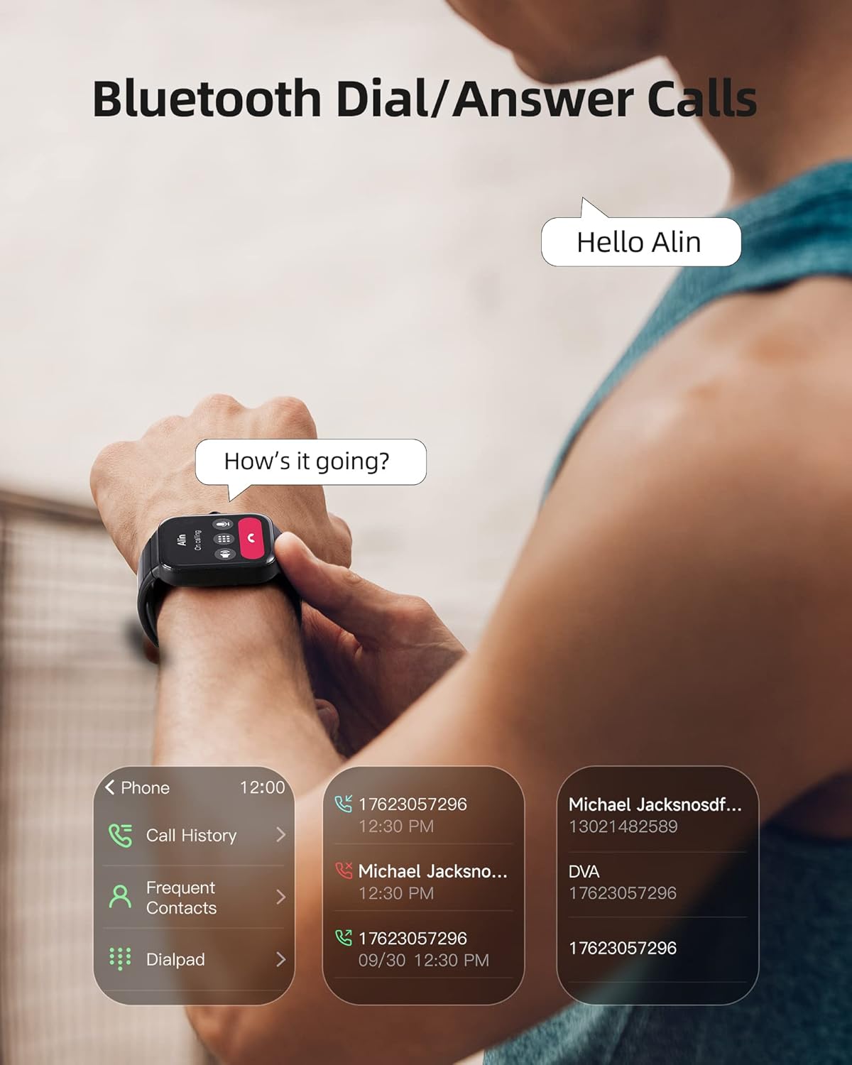 Parsonver Smart Watch for Men Women, Answer/Make Calls, Alexa Built-in, 1.8" Fitness Activity Tracker, Heart Rate Blood Oxygen Sleep Monitor for Android iPhone, IP68 Waterproof 100+ Sport Modes, GOPO1