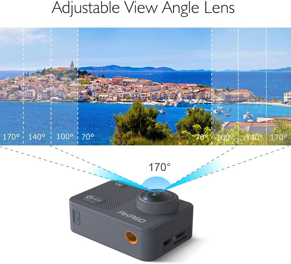 AKASO V50 X Sports Camera 4K with 64GB microSDXC U3 Memory Card Action Camera WiFi 20MP Waterproof Water Camera 40M with Touch Screen Remote Control Multi Accessory