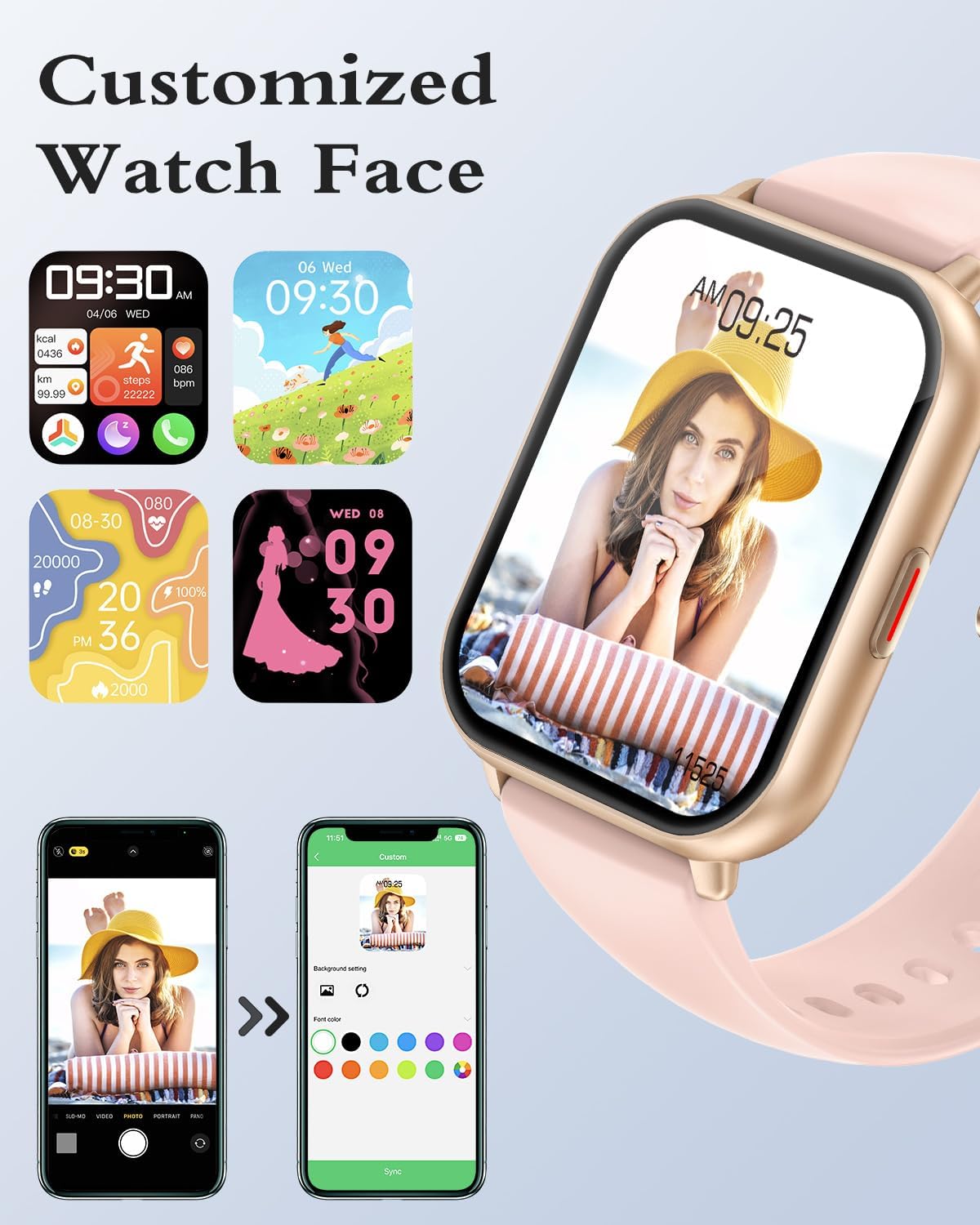 RUIMEN Smart Watch Answer Dial Call,Smart Watches for Women Men HD Touch Screen Fitness watch with SpO2-Monitor Heart Rate Sleep Monitor Pedometer Watch Multi Sports Mode for Android iOS