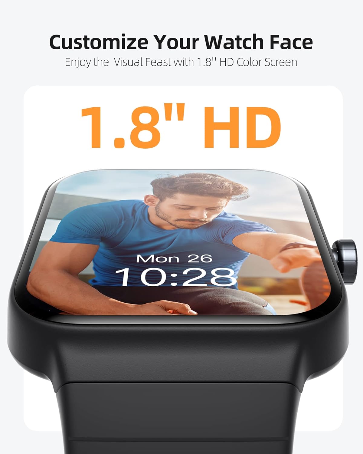 Parsonver Smart Watch for Men Women, Answer/Make Calls, Alexa Built-in, 1.8" Fitness Activity Tracker, Heart Rate Blood Oxygen Sleep Monitor for Android iPhone, IP68 Waterproof 100+ Sport Modes, GOPO1