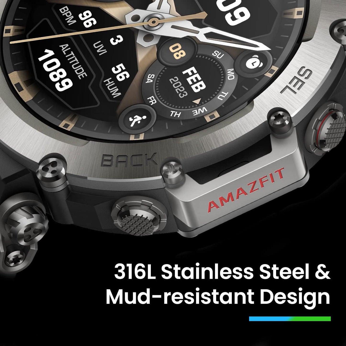 Amazfit T-Rex Ultra 47mm Smart Watch for Men, Route Import & Navigation, 6 Satellite Positioning Systems, Freediving Support & 10 ATM Waterproof, Rugged Outdoor Military-grade Smartwatch, Black