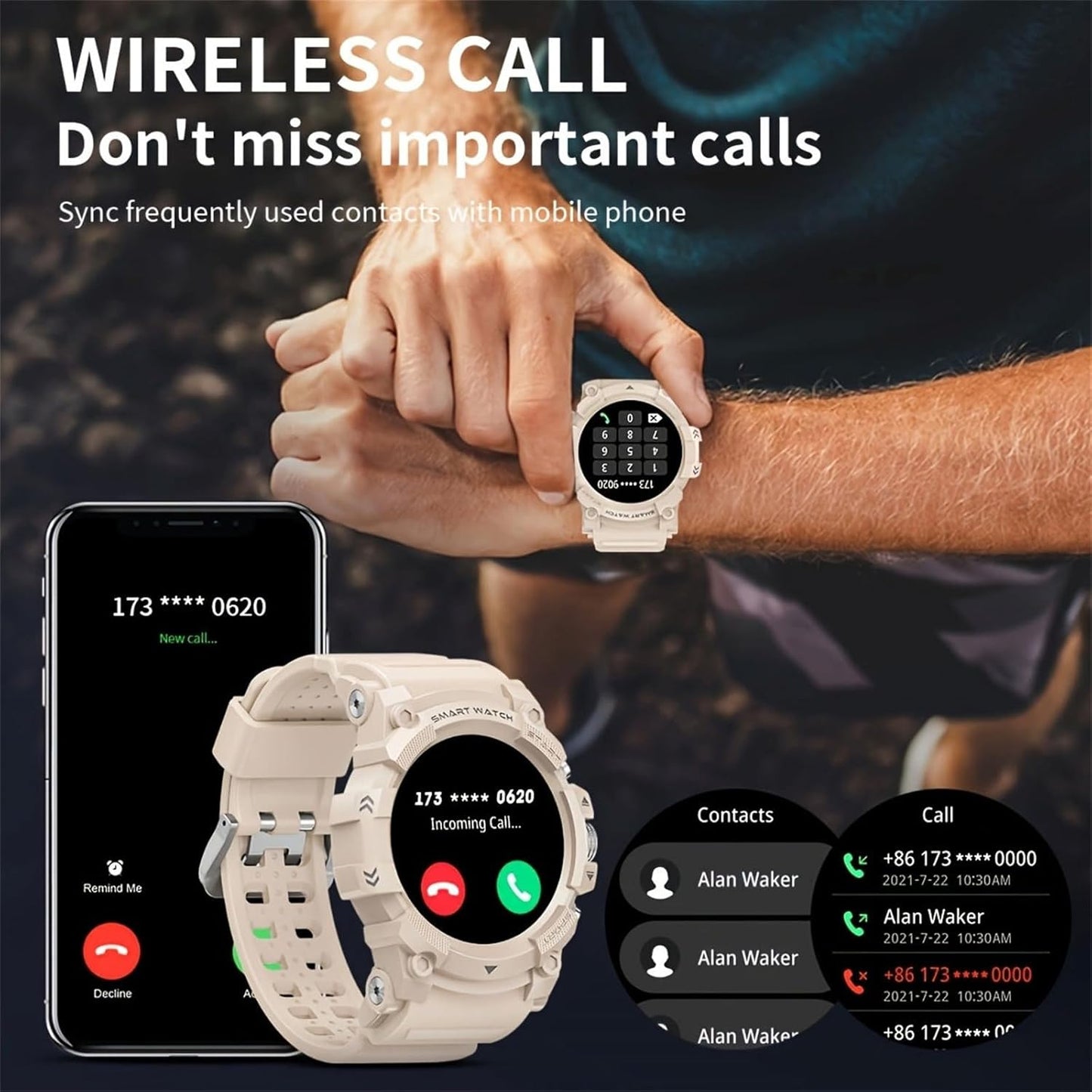PEJE Smart Watch丨Smart Watches For Men gbeige