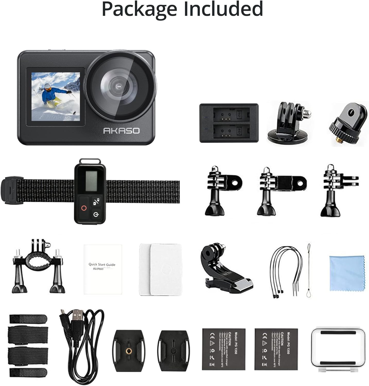 AKASO Brave 7 Action Camera, IPX8 Waterproof Built-in 4K 20MP WiFi Camera with Touch Screen EIS 2.0 Zoom Support External Microphone Voice Control Vlog Camera
