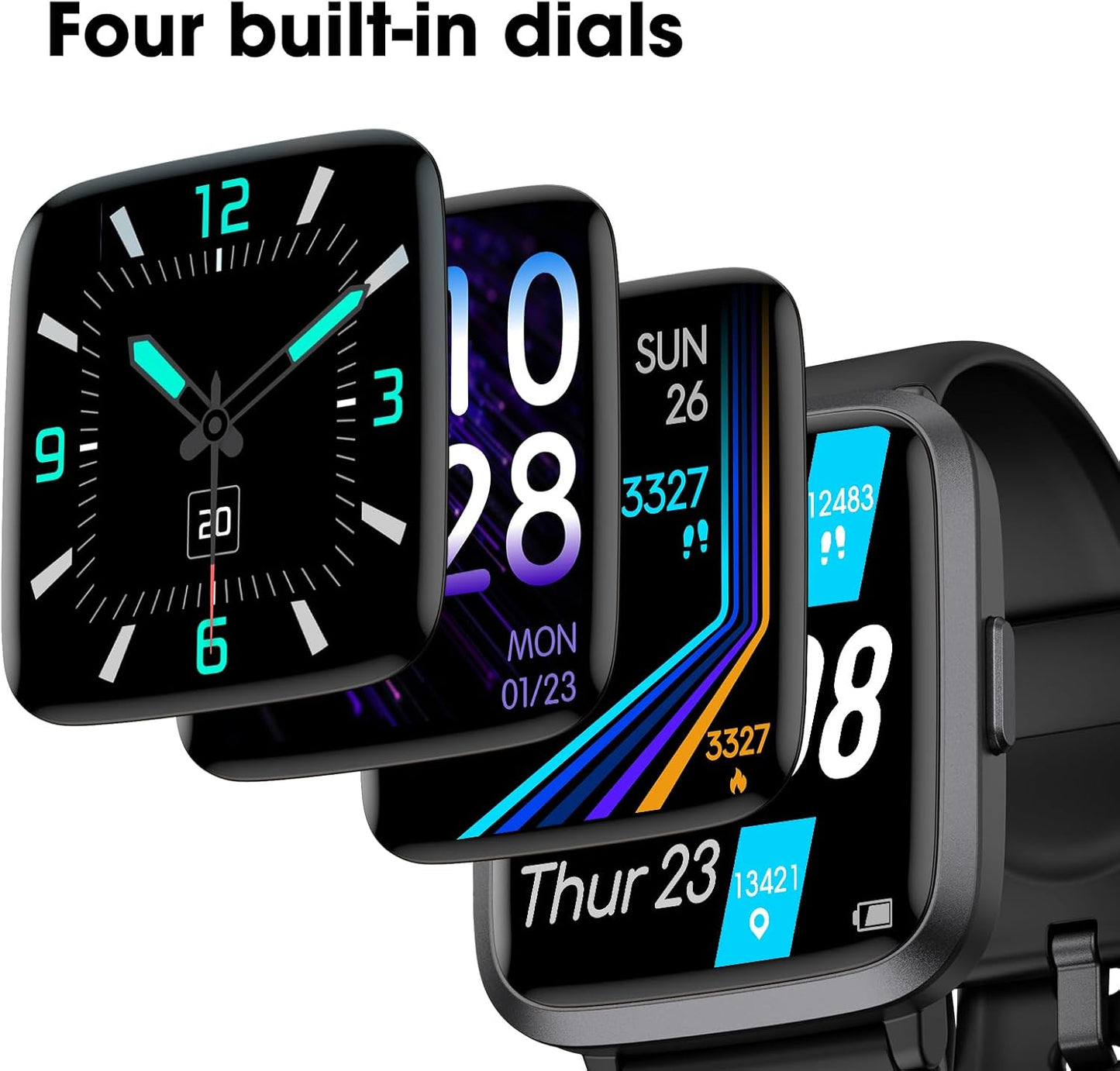 EURANS Smart Watch 41mm, Full Touchscreen Smartwatch, Fitness Tracker with Heart Rate Monitor & Blood Oxygen, IP68 Waterproof Pedometer Watch for Women Men Compatible with iOS & Android Phones
