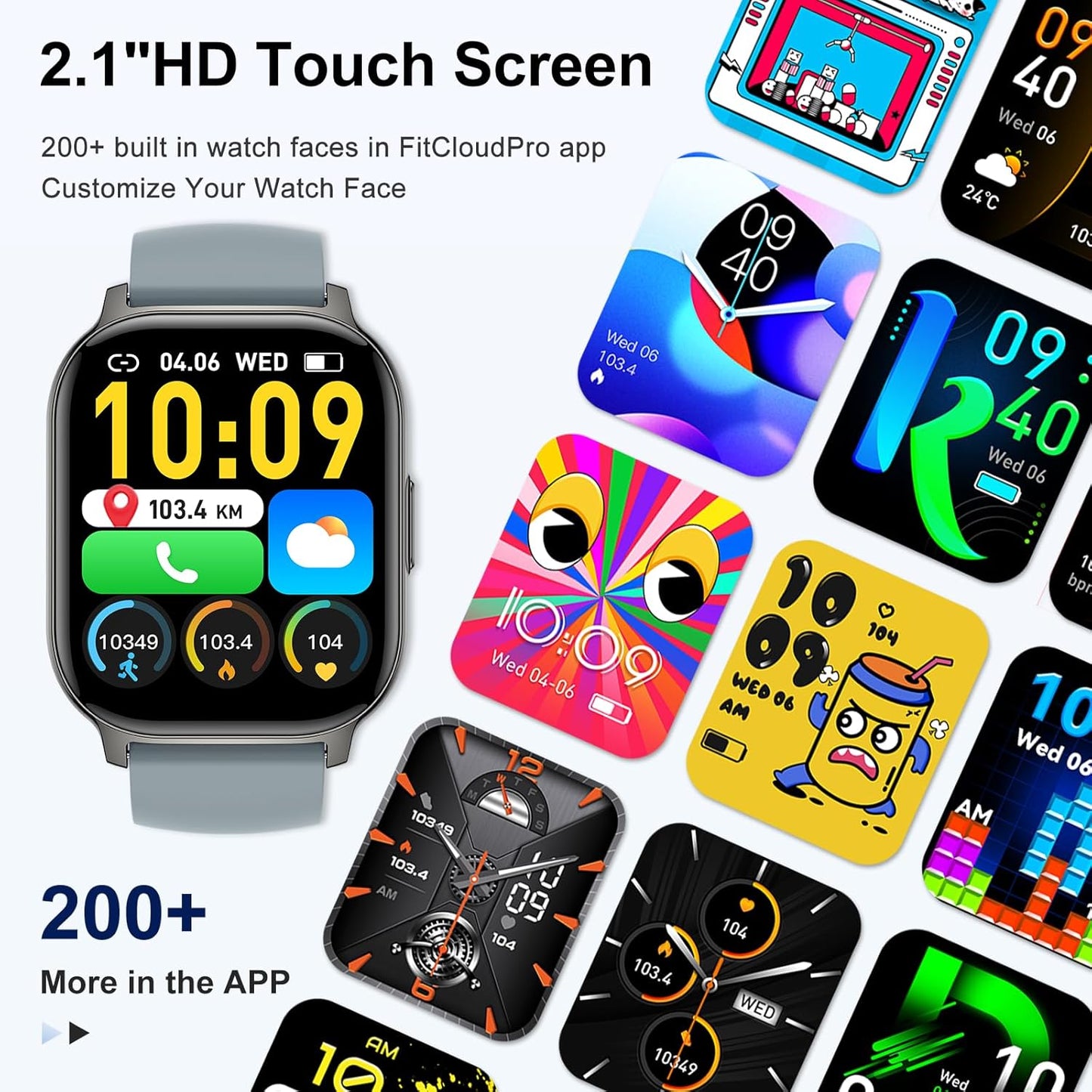 Smart Watch for Men Women Fitness: Make/Answer Call Smart Watches for Men Digital Mens Watches Waterproof Step Tracker Smartwatch Android Phones iPhone Samsung Compatible Heart Rate Monitor Gray