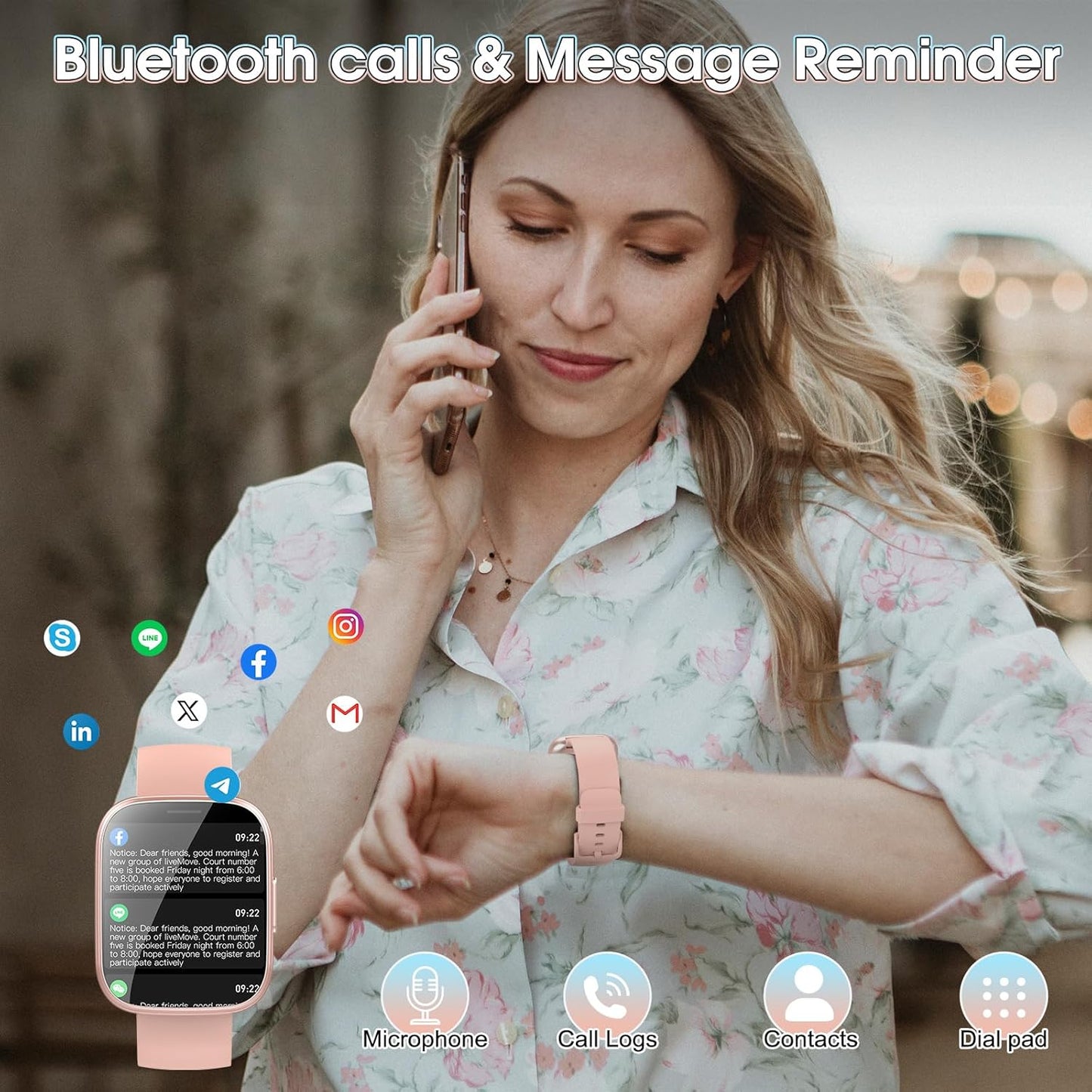 Puqo Smart Watch for Men Women(Answer/Make Calls), 1.85" HD Smartwatch