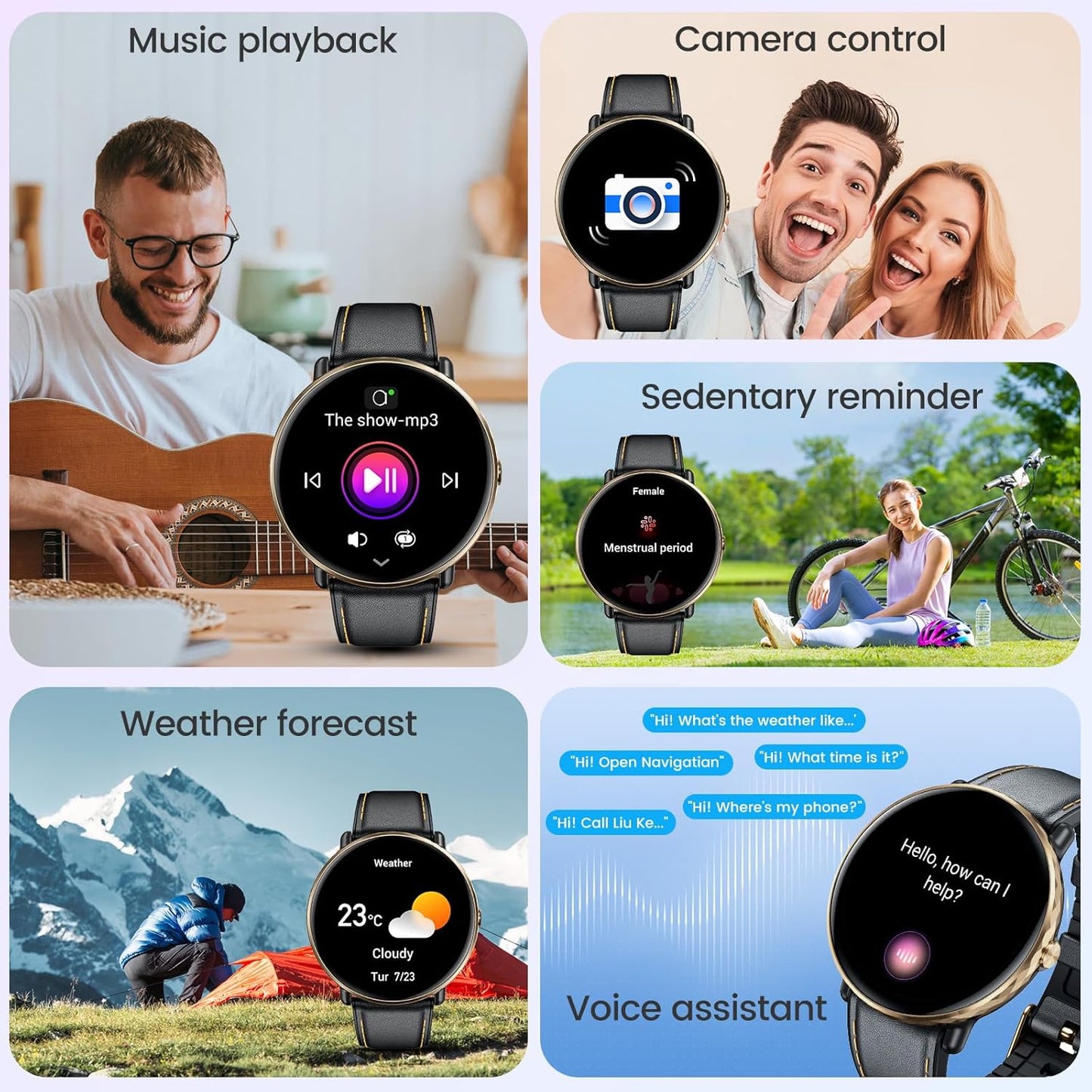 Smartwatch for Men Women Fitness Watches: 1.43" Touch Screen Smart Watch Bluetooth Call 100+ Sport Modes IP68 Waterproof Heart Rate Sleep Monitor Step Counter Activity Trackers Compatible Android iOS