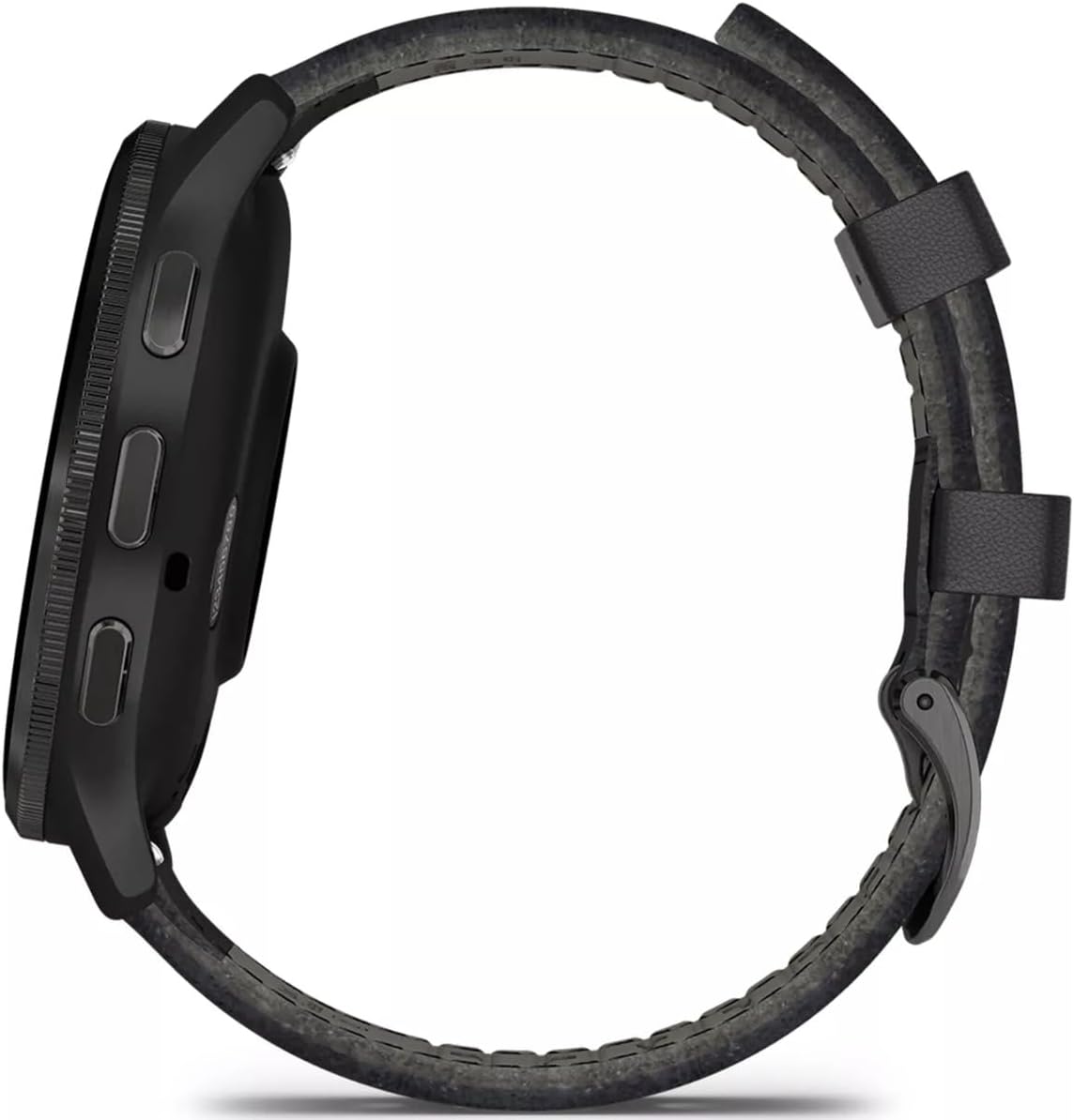Garmin 010-02784-52 Venu 3 Slate Stainless Steel Bezel Smartwatch with Black Case and Leather Band, Slate/Black