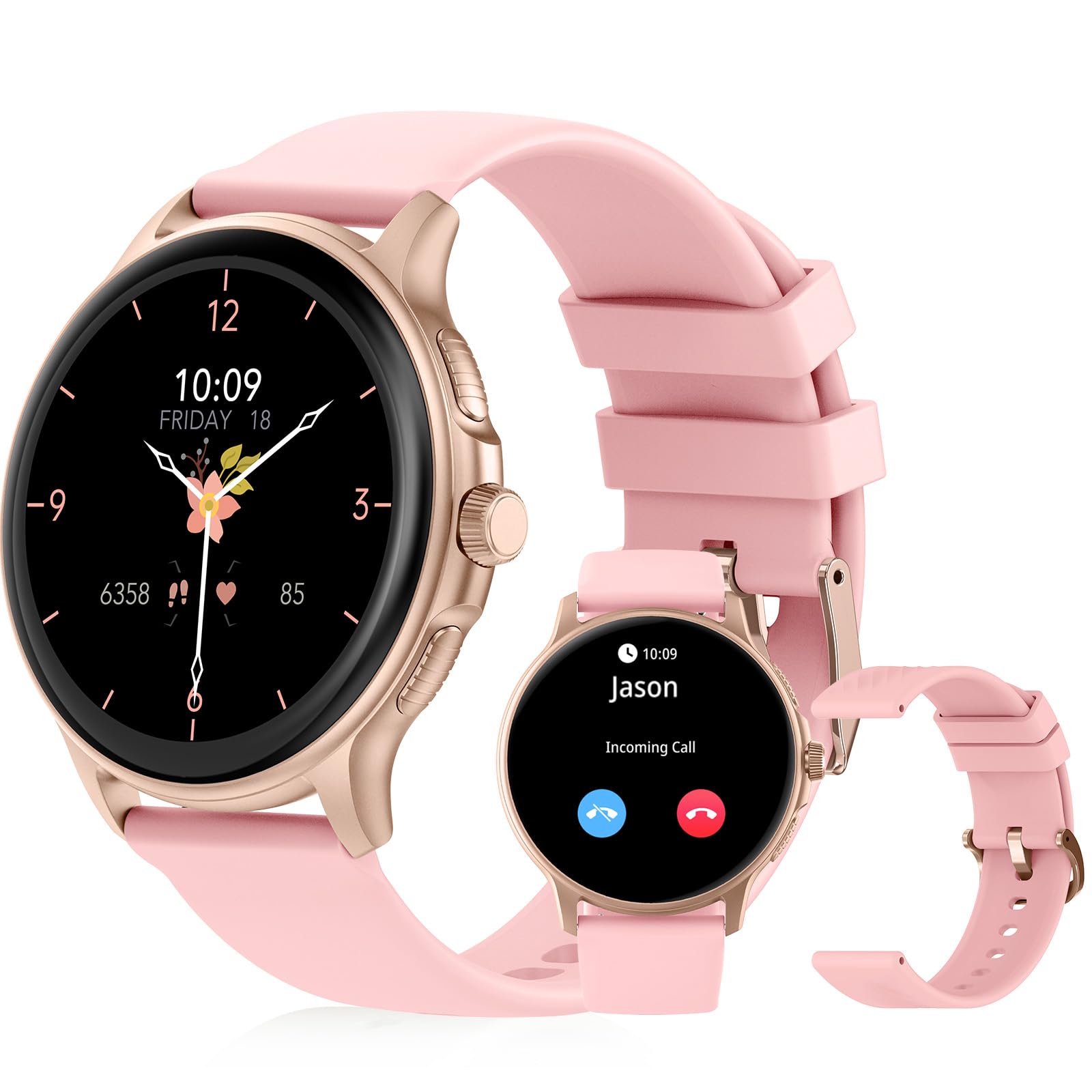PEJE Smart Watch, 1.43"AMOLED Display, Watches For Men,Smart Watches For Men,Smartwatch With Muslim Reminders, Ip68 Waterproof With 120+ Sport Modes, Compatible with iOS & Android. (Silver)