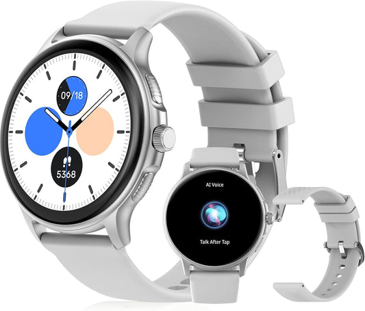 PEJE Smart Watch, 1.43"AMOLED Display, Watches For Men,Smart Watches For Men,Smartwatch With Muslim Reminders, Ip68 Waterproof With 120+ Sport Modes, Compatible with iOS & Android. (Silver)