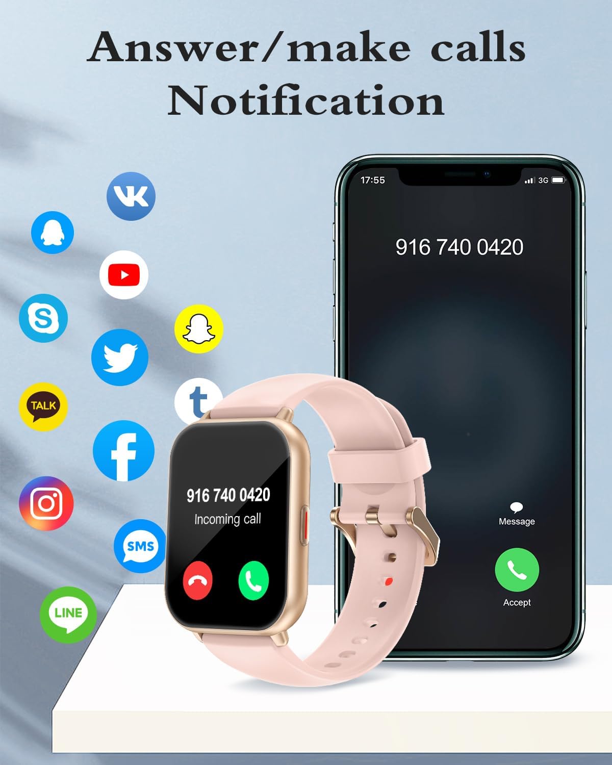 RUIMEN Smart Watch Answer Dial Call,Smart Watches for Women Men HD Touch Screen Fitness watch with SpO2-Monitor Heart Rate Sleep Monitor Pedometer Watch Multi Sports Mode for Android iOS