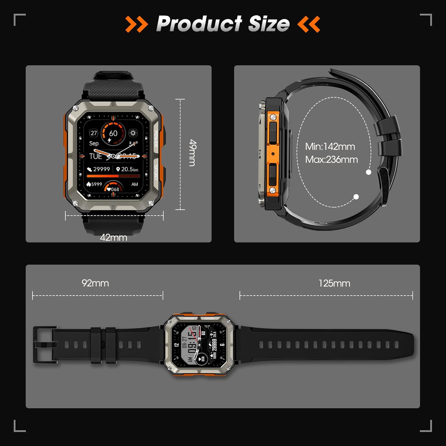 Rgthuhu Military Smart Watch for Men with Blood Pressure (Answer/Make Call), Rugged Tactical Smartwatch for Android and iPhone