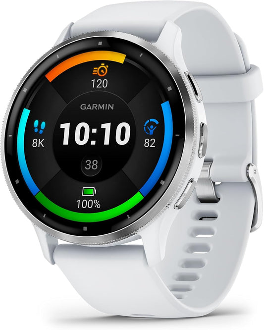 Garmin Venu 3, GPS Smartwatch, AMOLED Display, Advanced Health and Fitness Features, Up to 14 Days of Battery, Whitestone