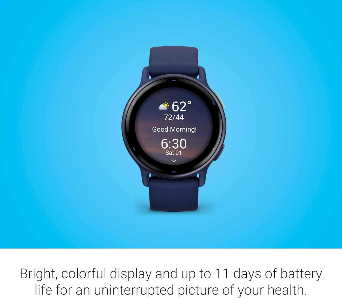 Garmin vívoactive 5, Health and Fitness GPS Smartwatch, AMOLED Display, Up to 11 Days of Battery, Navy