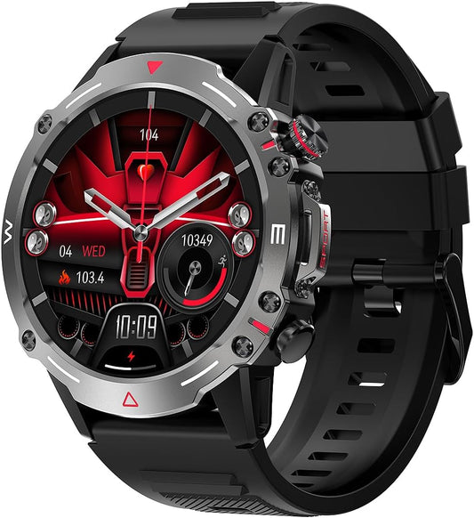 Armfit HULK Smart watch with AMOLED Always On Display Smart watches for men, BT Calling Waterproof Fitness Watch with Heart Sleep Monitor for Android iOS (Black)
