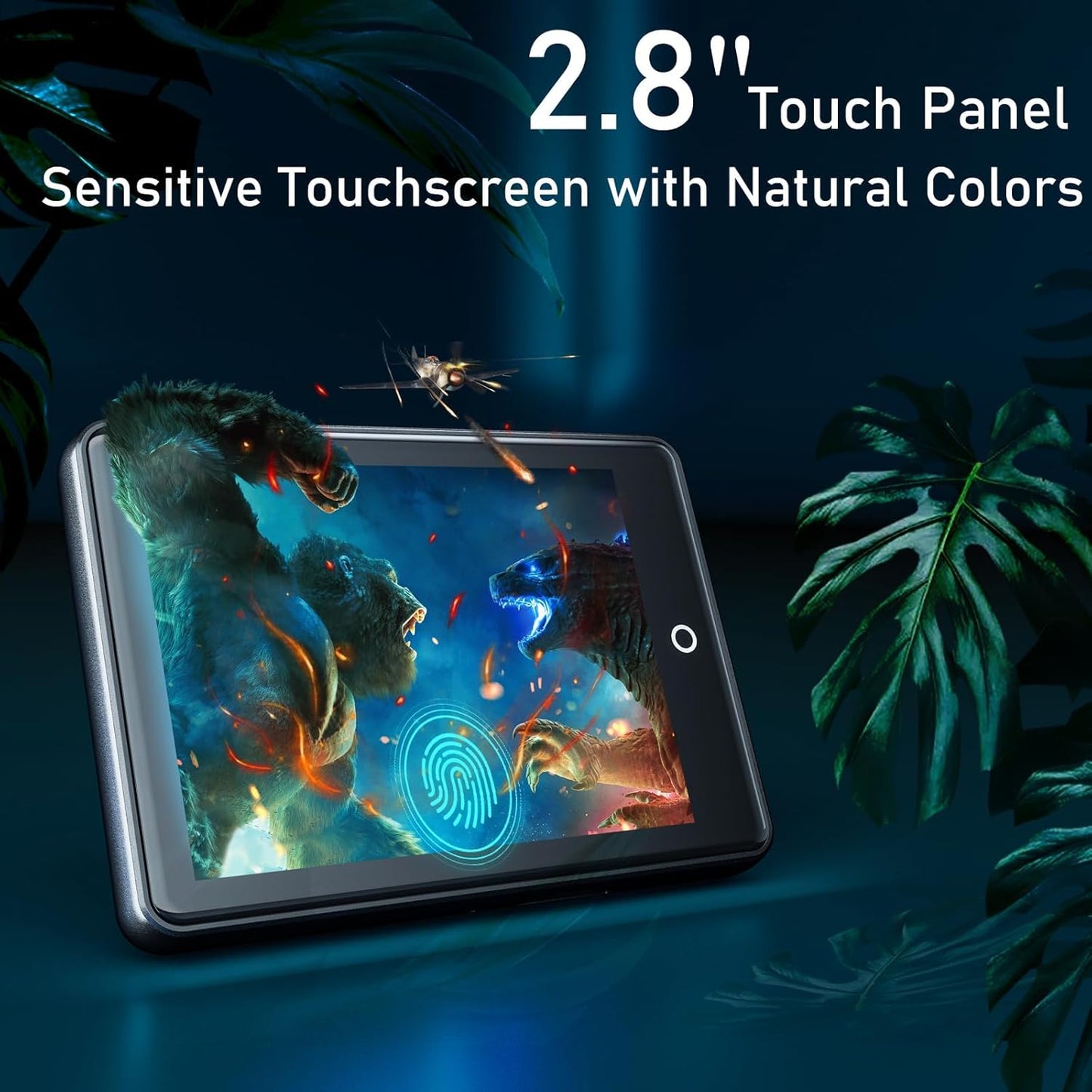 64GB MP3 Player Bluetooth 5.3, 2.8 Inch Touchscreen Portable HiFi Music Children's MP3 Player with Speaker, 18 Soothing Sounds, Up to 45 Hours Battery Life, FM Radio, Support 128GB