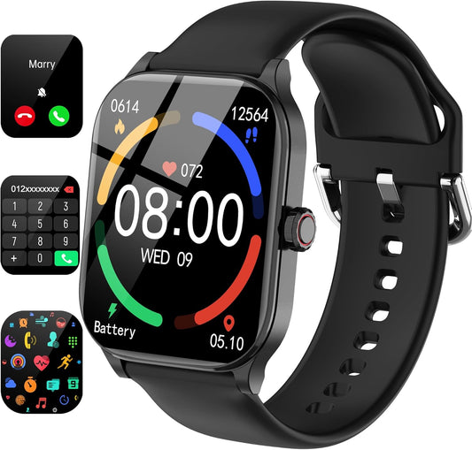 Smart Watch(Answer/Make Call), 2.01" HD Smartwatch for Women Men, Fitness Tracker with 100+ Sport Modes, IP68 Waterproof, Heart Rate/Sleep/Spo2 Monitor, Activity Tracker for Android and iPhone