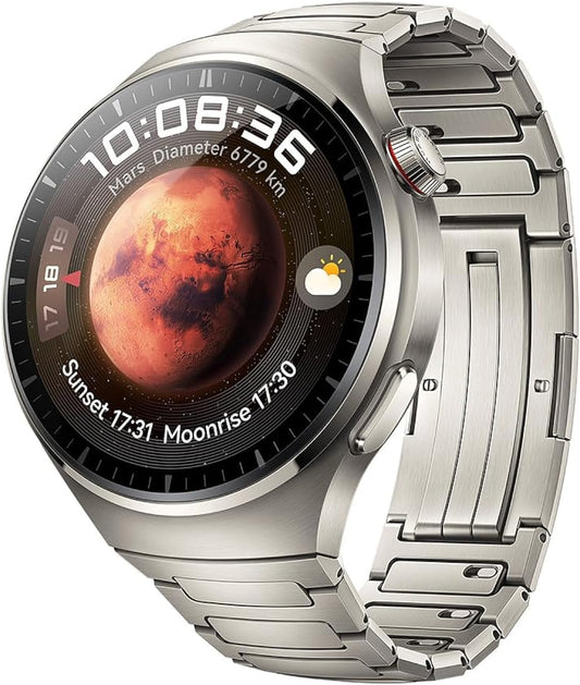 HUAWEI Watch 4 Pro Smartwatch, Spherical Sapphire Glass, Health at a Glance, eSIM Cellular calling, Fresh-new Activity Rings, 21-Day Battery Life, ECG Analysis, Compatible with Andriod & iOS, Titanium