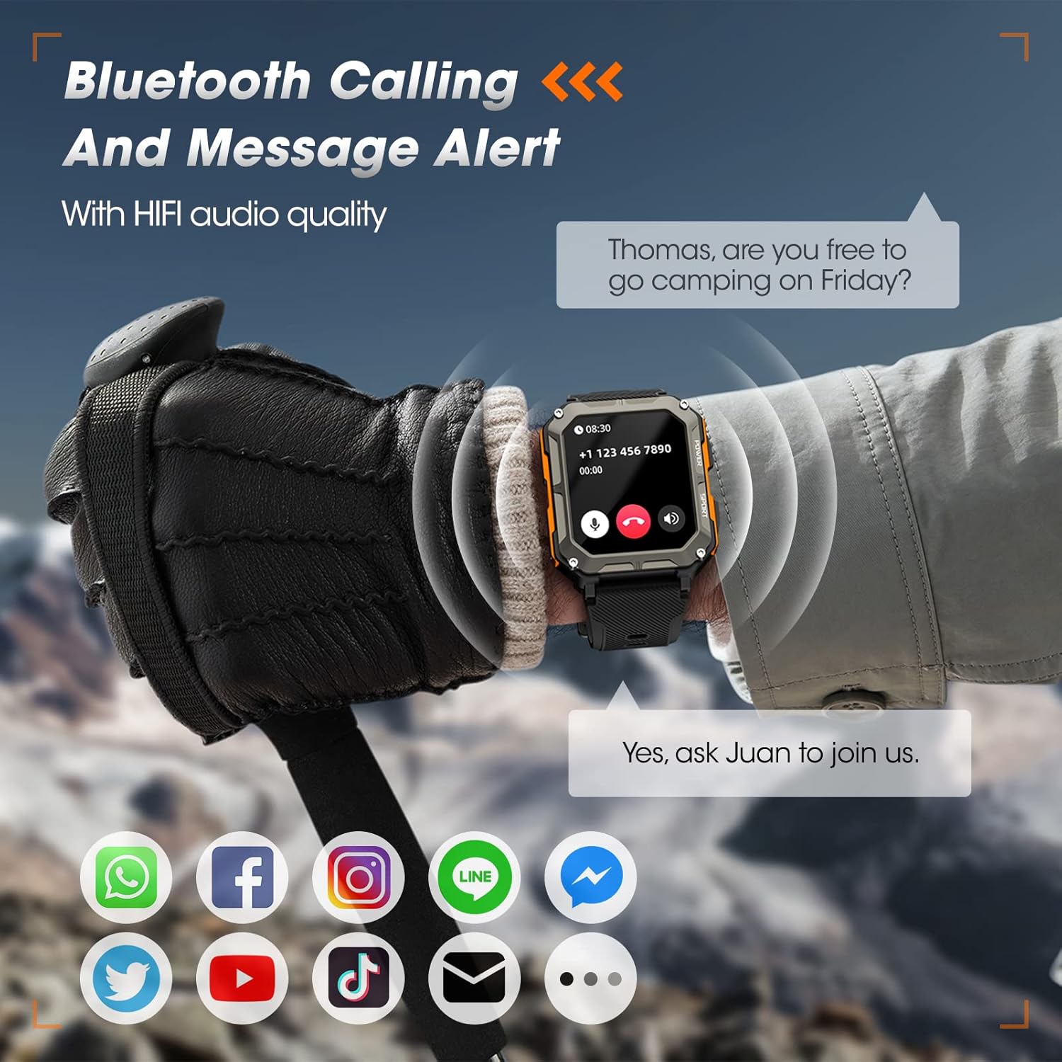 Rgthuhu Military Smart Watch for Men with Blood Pressure (Answer/Make Call), Rugged Tactical Smartwatch for Android and iPhone
