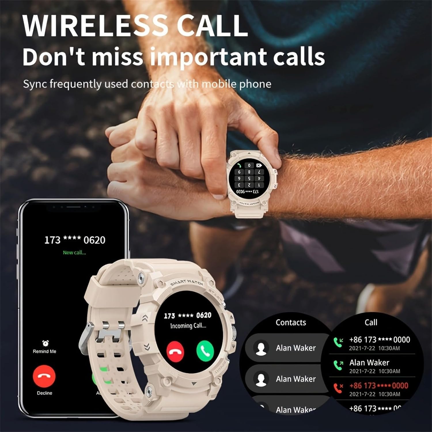 PEJE Smart Watch丨Smart Watches For Men gbeige