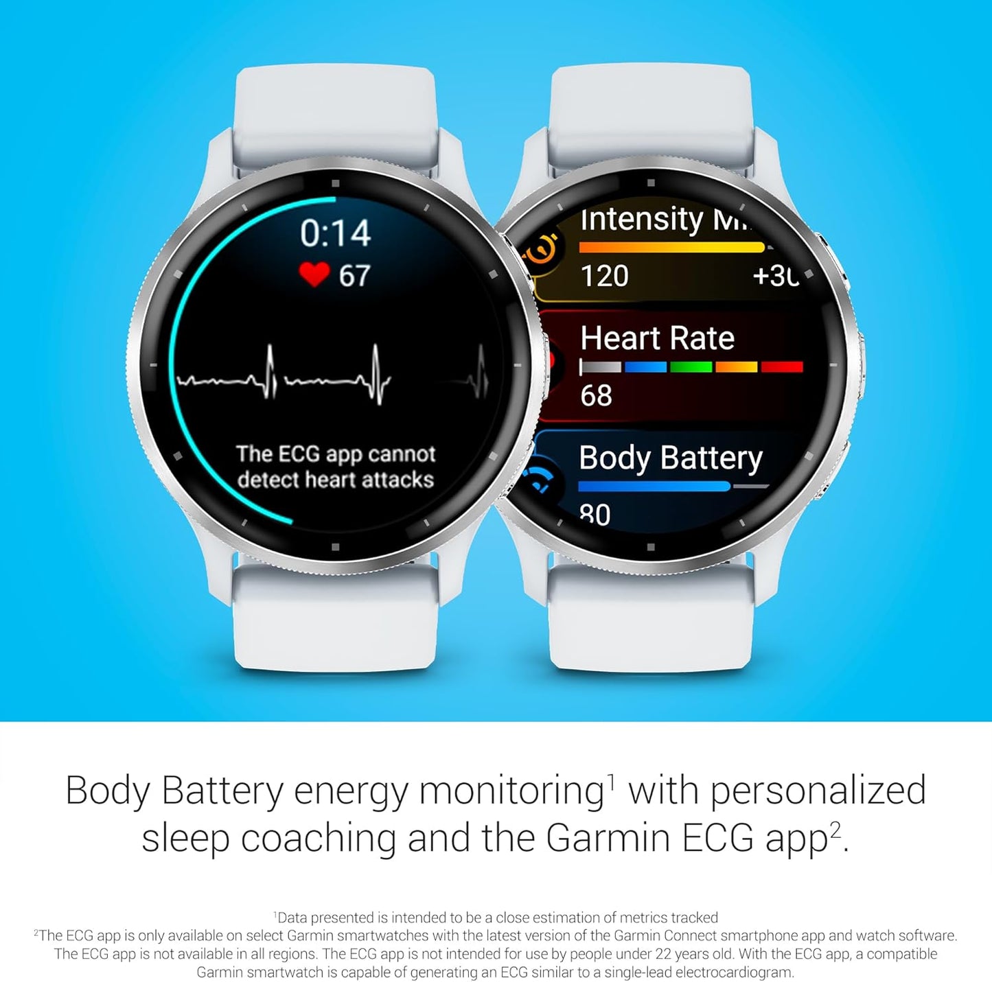 Garmin Venu 3, GPS Smartwatch, AMOLED Display, Advanced Health and Fitness Features, Up to 14 Days of Battery, Whitestone