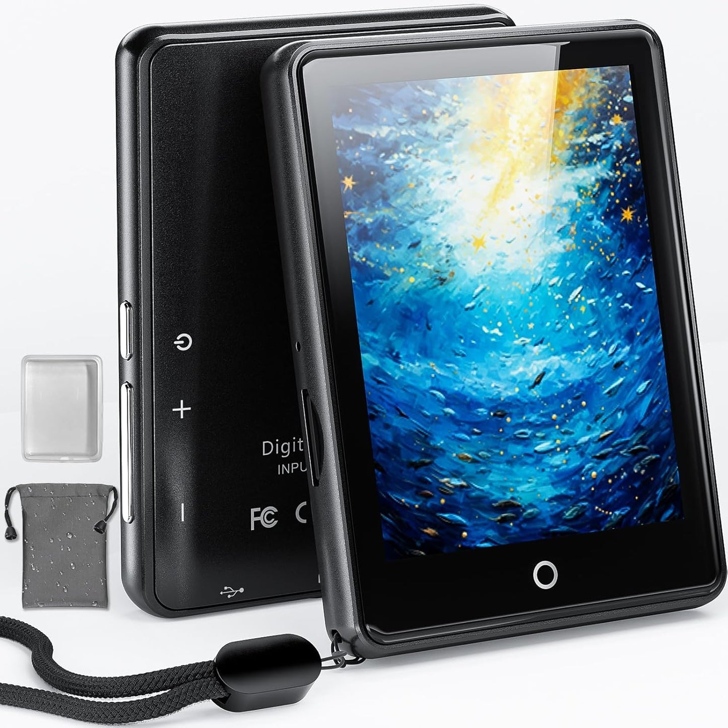 64GB MP3 Player Bluetooth 5.3, 2.8 Inch Touchscreen Portable HiFi Music Children's MP3 Player with Speaker, 18 Soothing Sounds, Up to 45 Hours Battery Life, FM Radio, Support 128GB